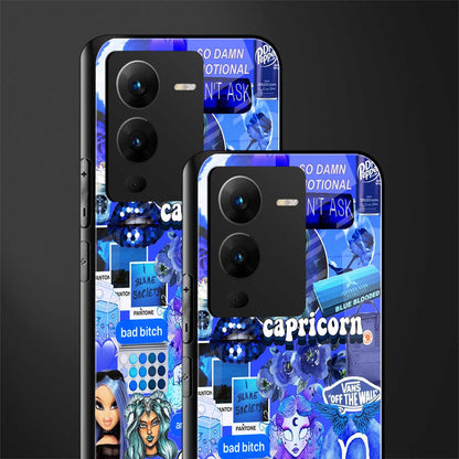 capricorn aesthetic collage back phone cover | glass case for vivo v25 pro 5g