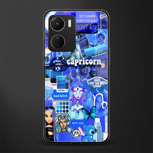 capricorn aesthetic collage back phone cover | glass case for vivo y16