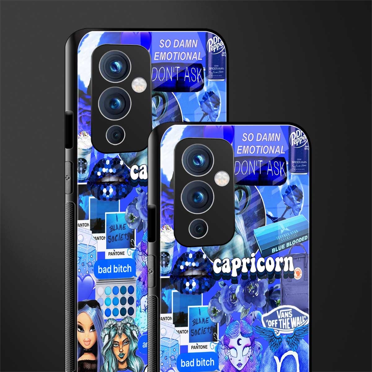 capricorn aesthetic collage back phone cover | glass case for oneplus 9