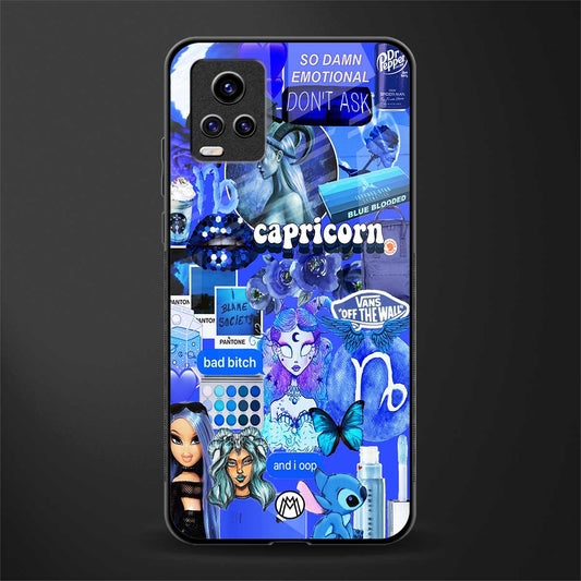capricorn aesthetic collage back phone cover | glass case for vivo v21e 4g