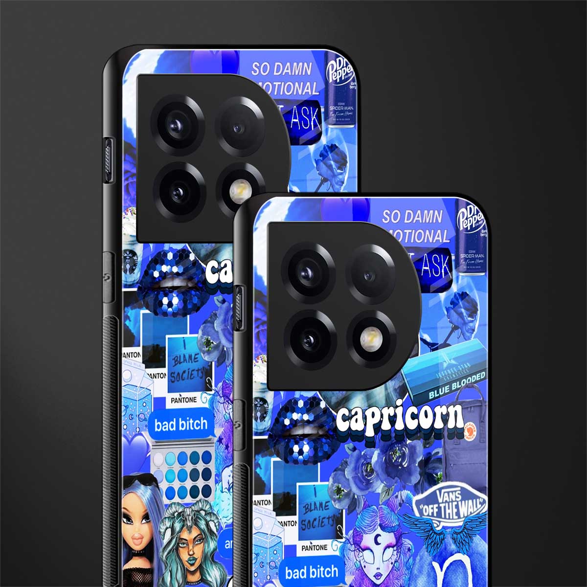 capricorn aesthetic collage back phone cover | glass case for oneplus 11