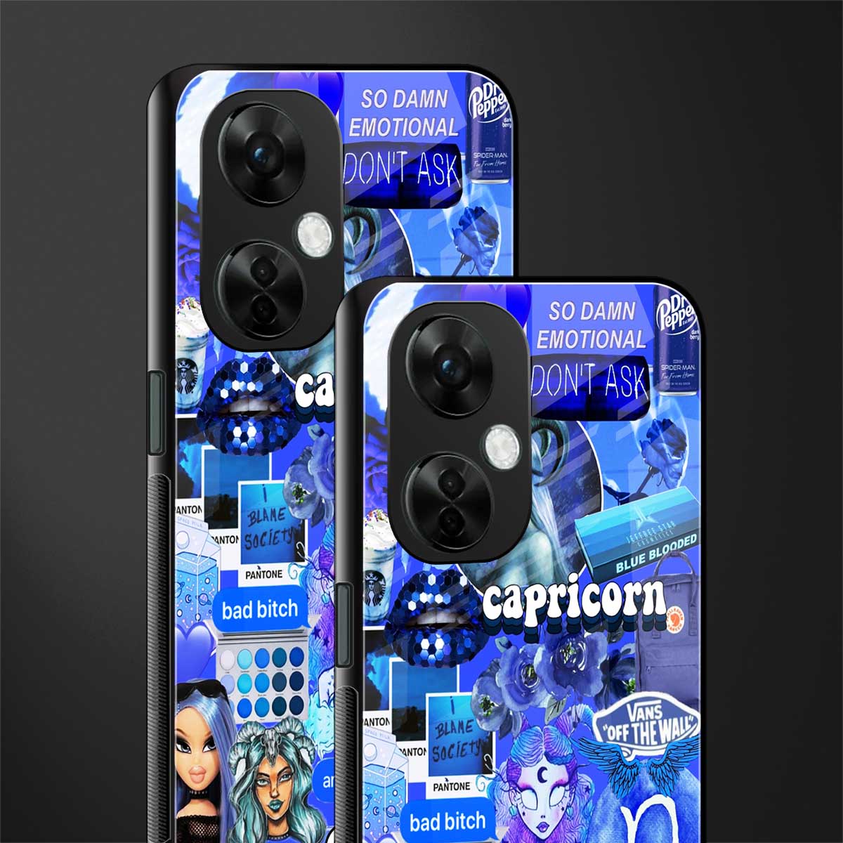 capricorn aesthetic collage back phone cover | glass case for oneplus nord ce 3 lite