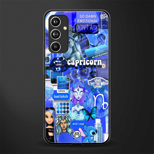capricorn aesthetic collage back phone cover | glass case for samsung galaxy a54 5g