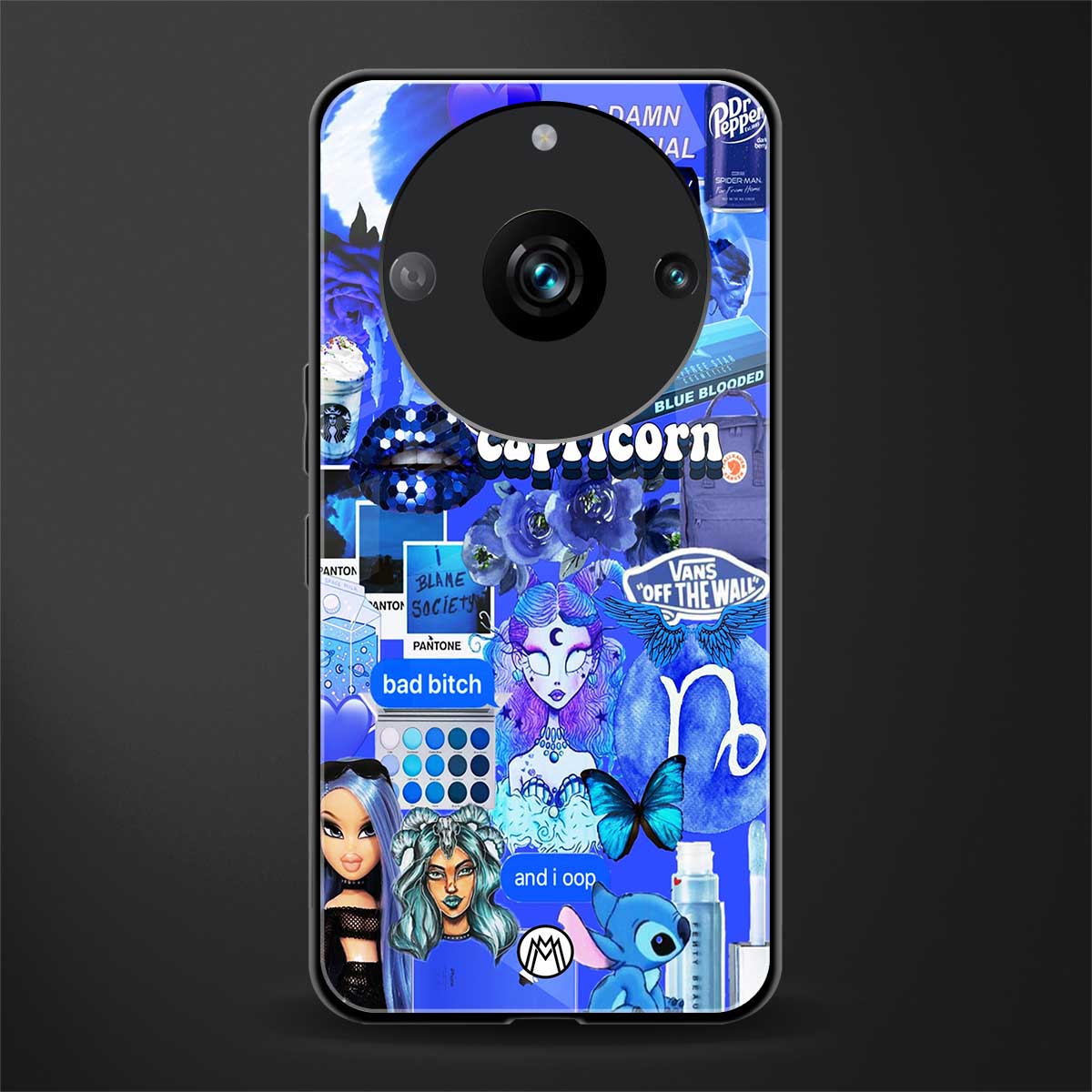 capricorn aesthetic collage back phone cover | glass case for realme 11 pro 5g
