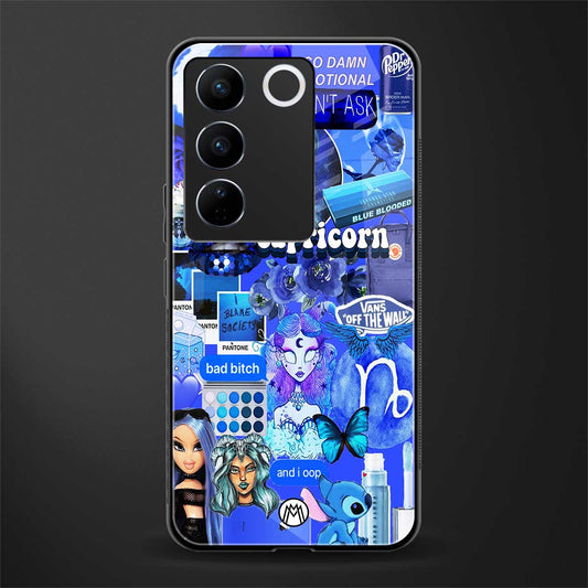 capricorn aesthetic collage back phone cover | glass case for vivo v27 pro 5g