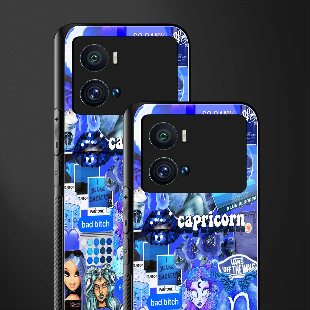 capricorn aesthetic collage back phone cover | glass case for iQOO 9 Pro