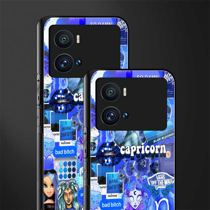 capricorn aesthetic collage back phone cover | glass case for iQOO 9 Pro