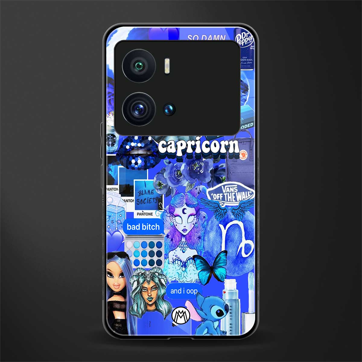 capricorn aesthetic collage back phone cover | glass case for iQOO 9 Pro