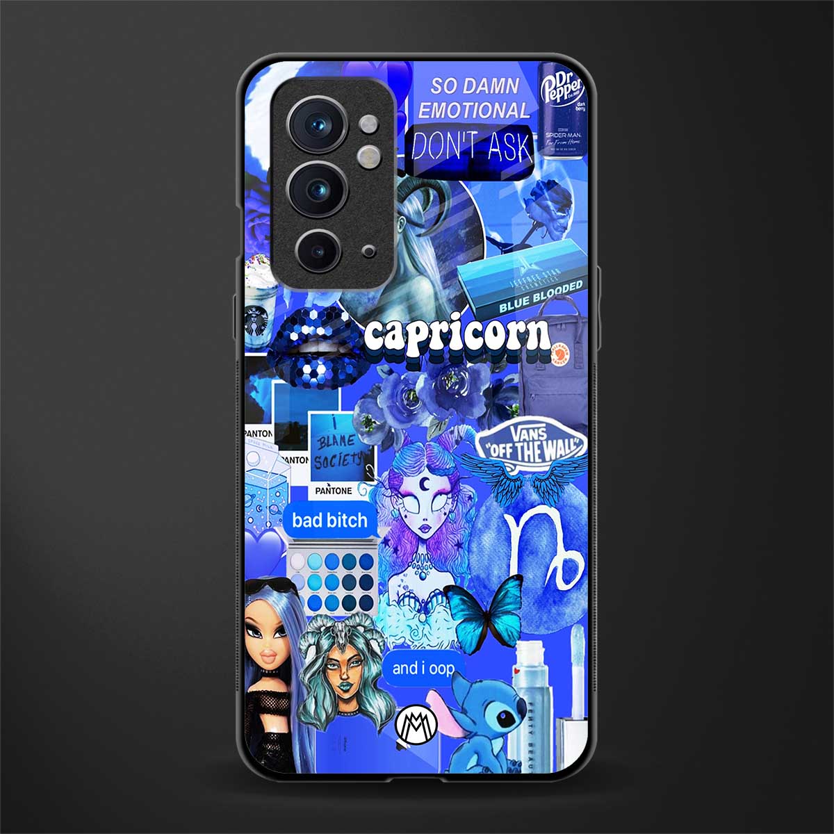 capricorn aesthetic collage glass case for oneplus 9rt image