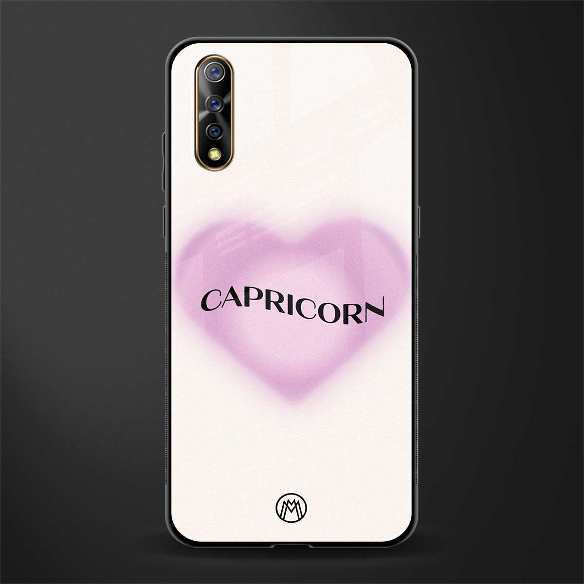 capricorn minimalistic glass case for vivo s1 image