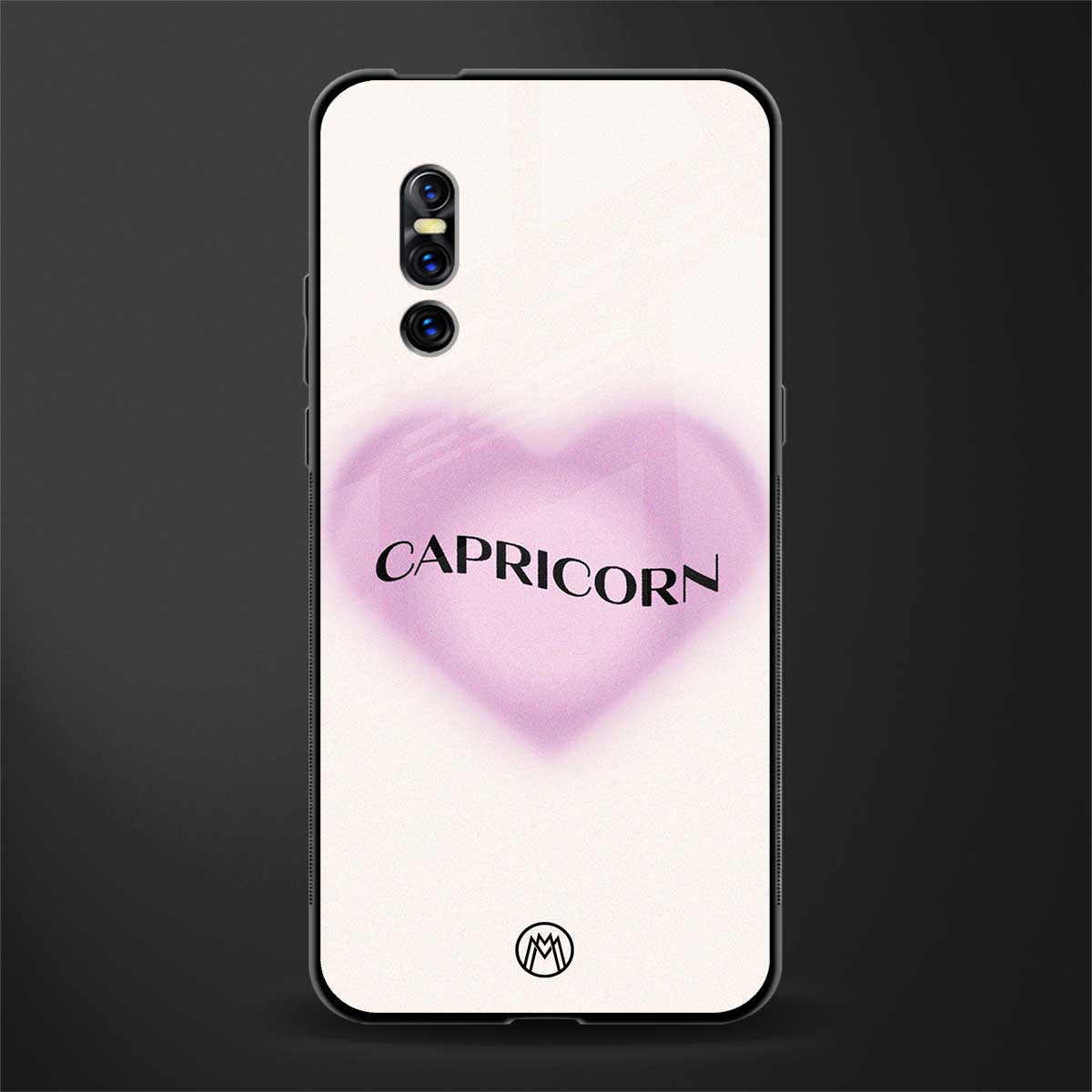 capricorn minimalistic glass case for vivo v15 pro image