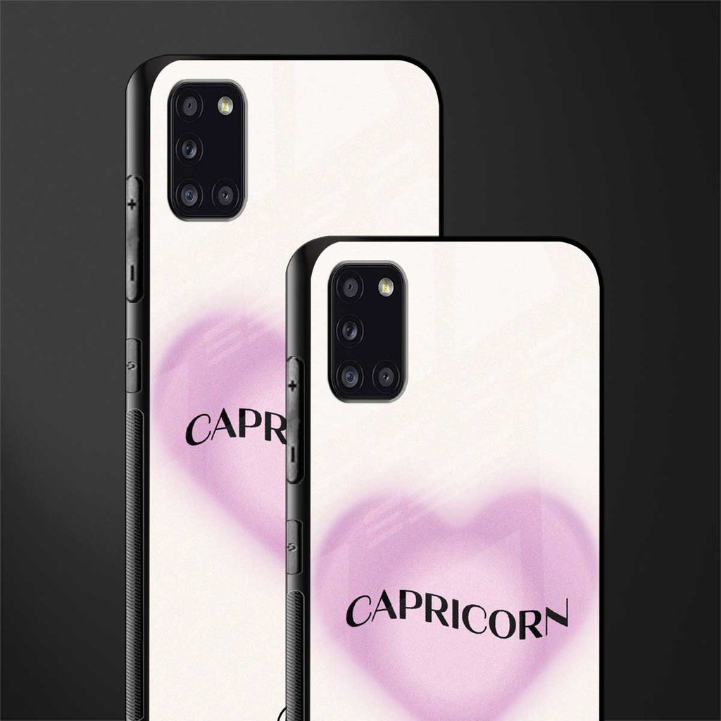 capricorn minimalistic glass case for samsung galaxy a31 image-2