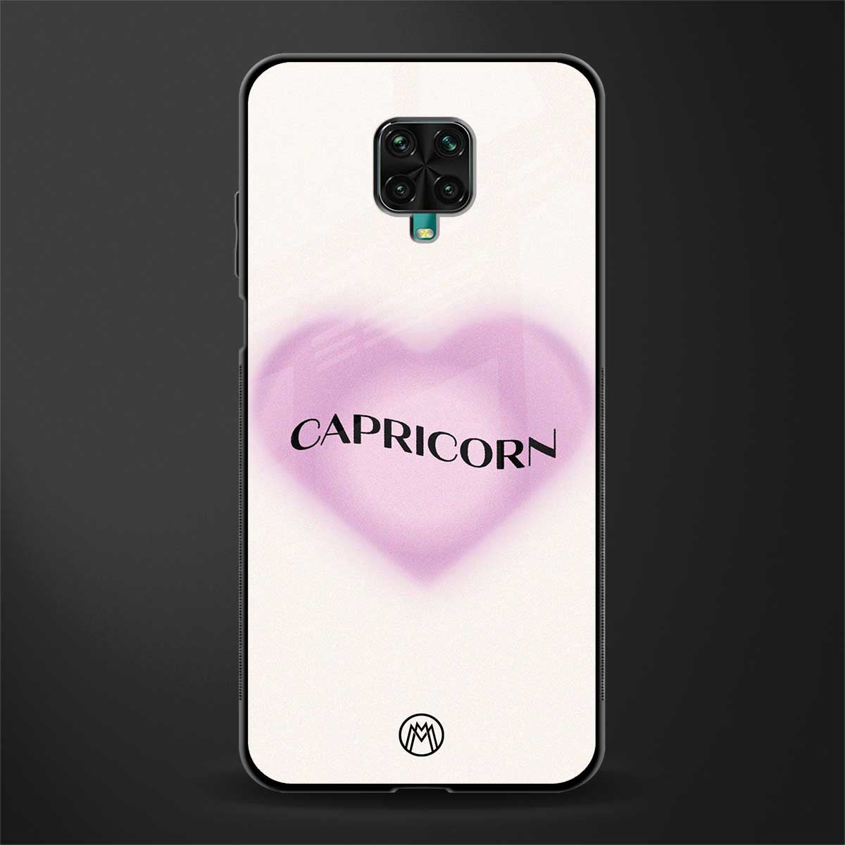 capricorn minimalistic glass case for redmi note 9 pro image