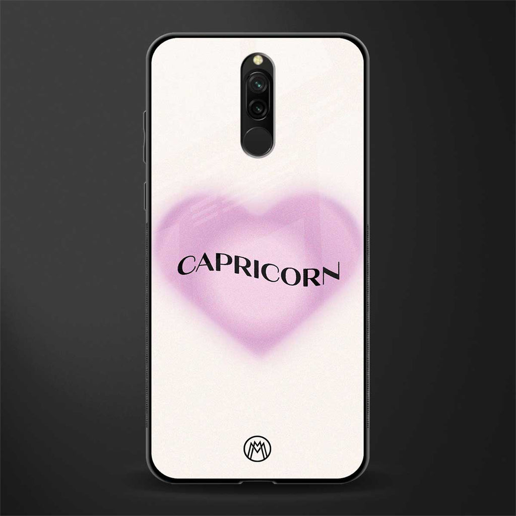capricorn minimalistic glass case for redmi 8 image
