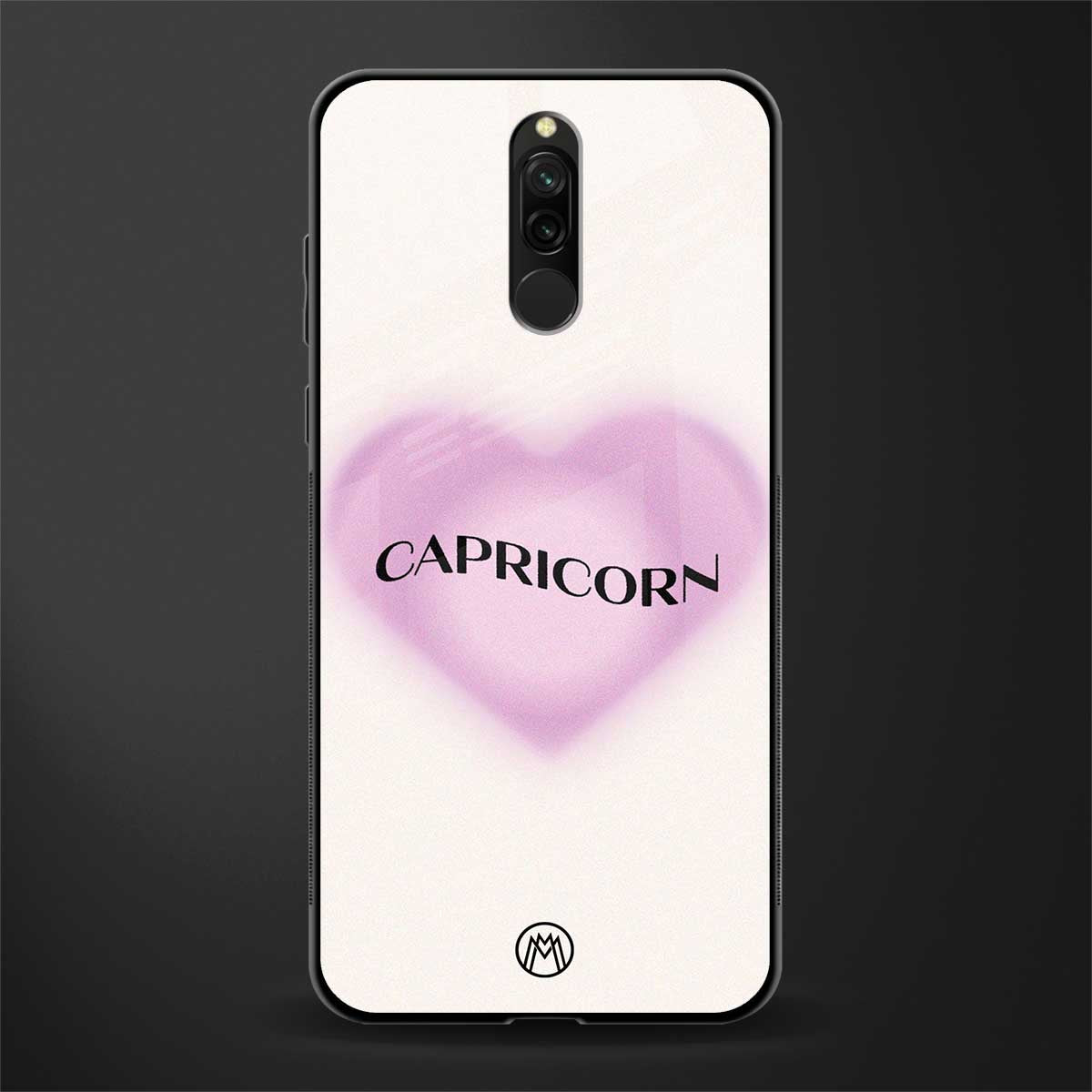 capricorn minimalistic glass case for redmi 8 image
