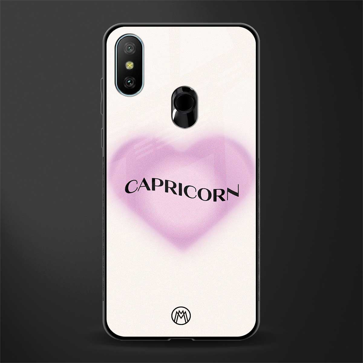 capricorn minimalistic glass case for redmi 6 pro image
