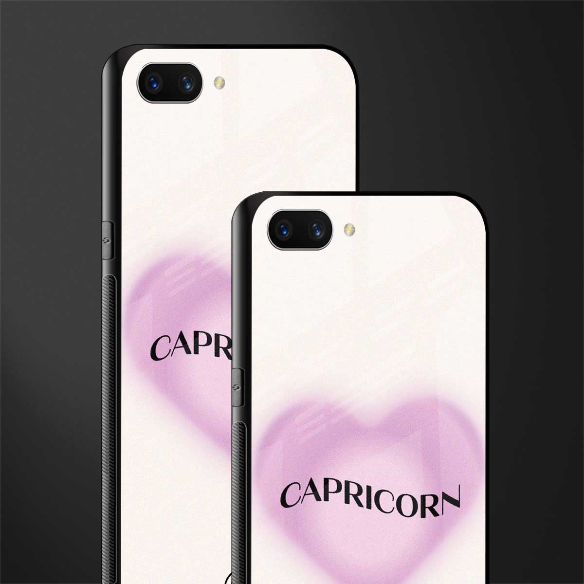 capricorn minimalistic glass case for oppo a3s image-2