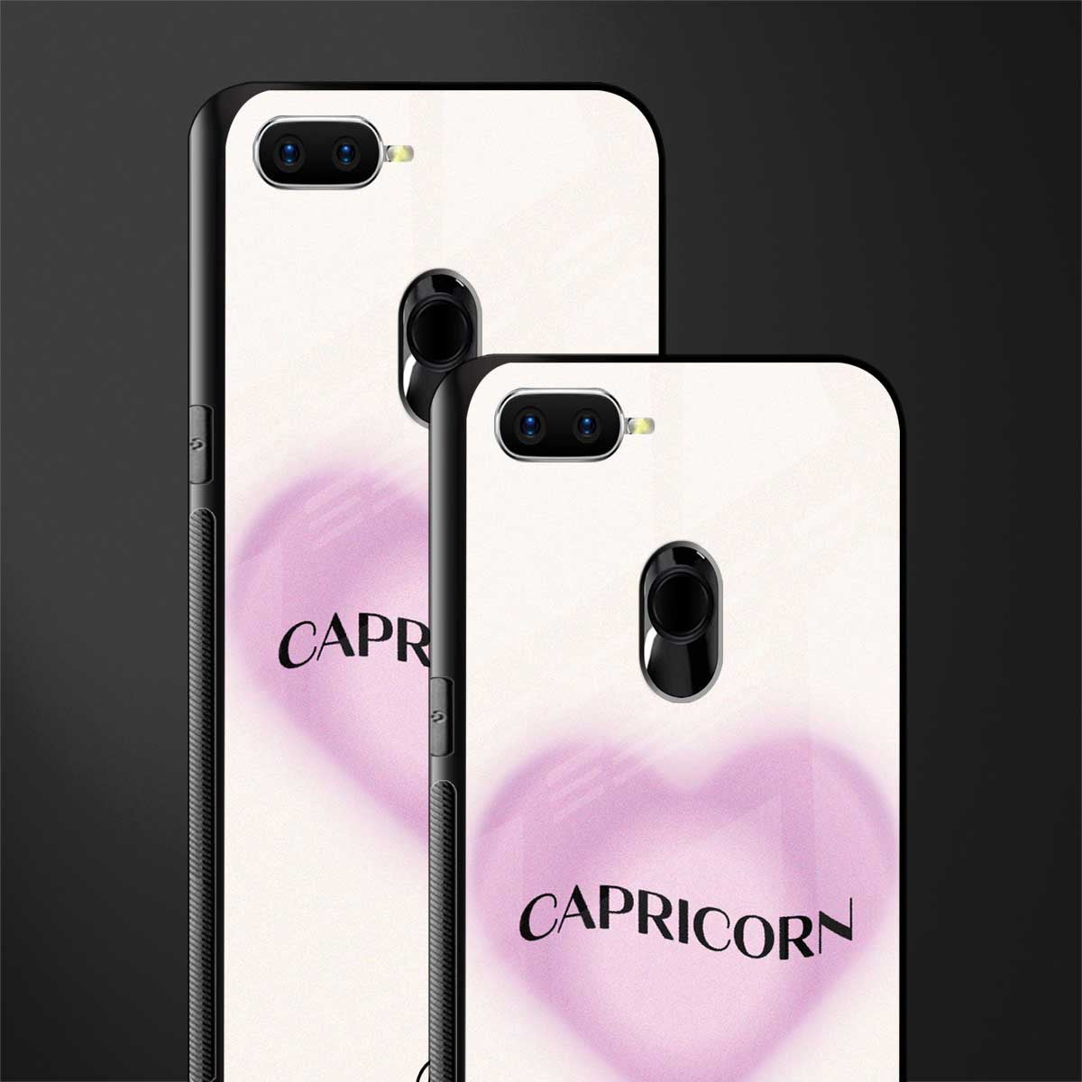 capricorn minimalistic glass case for oppo a7 image-2