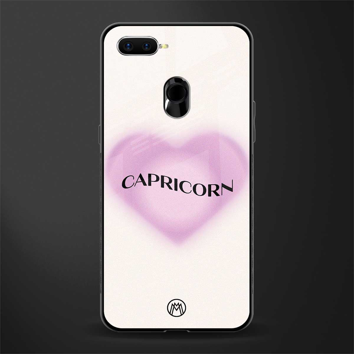 capricorn minimalistic glass case for oppo a5s image