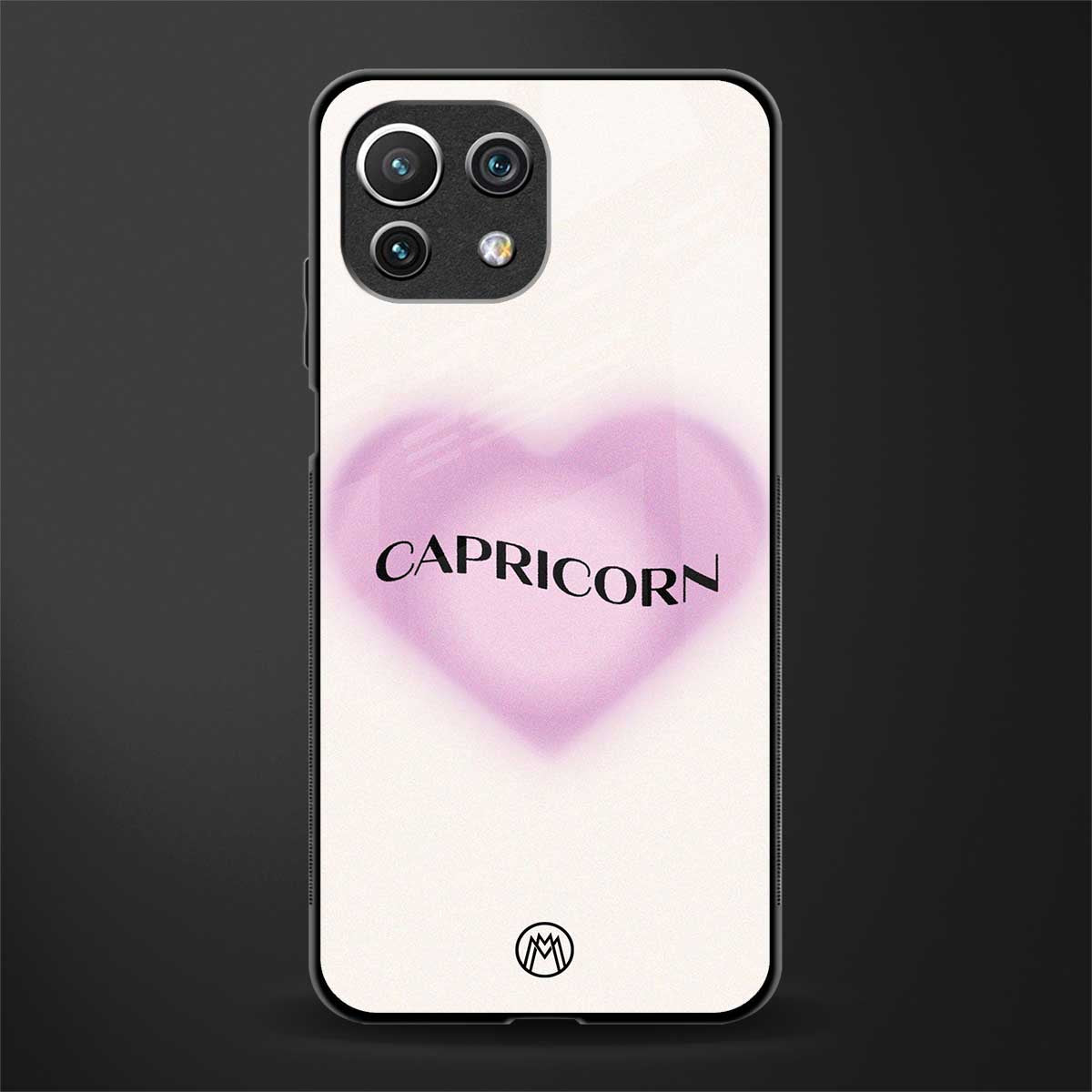 capricorn minimalistic glass case for mi 11 lite image