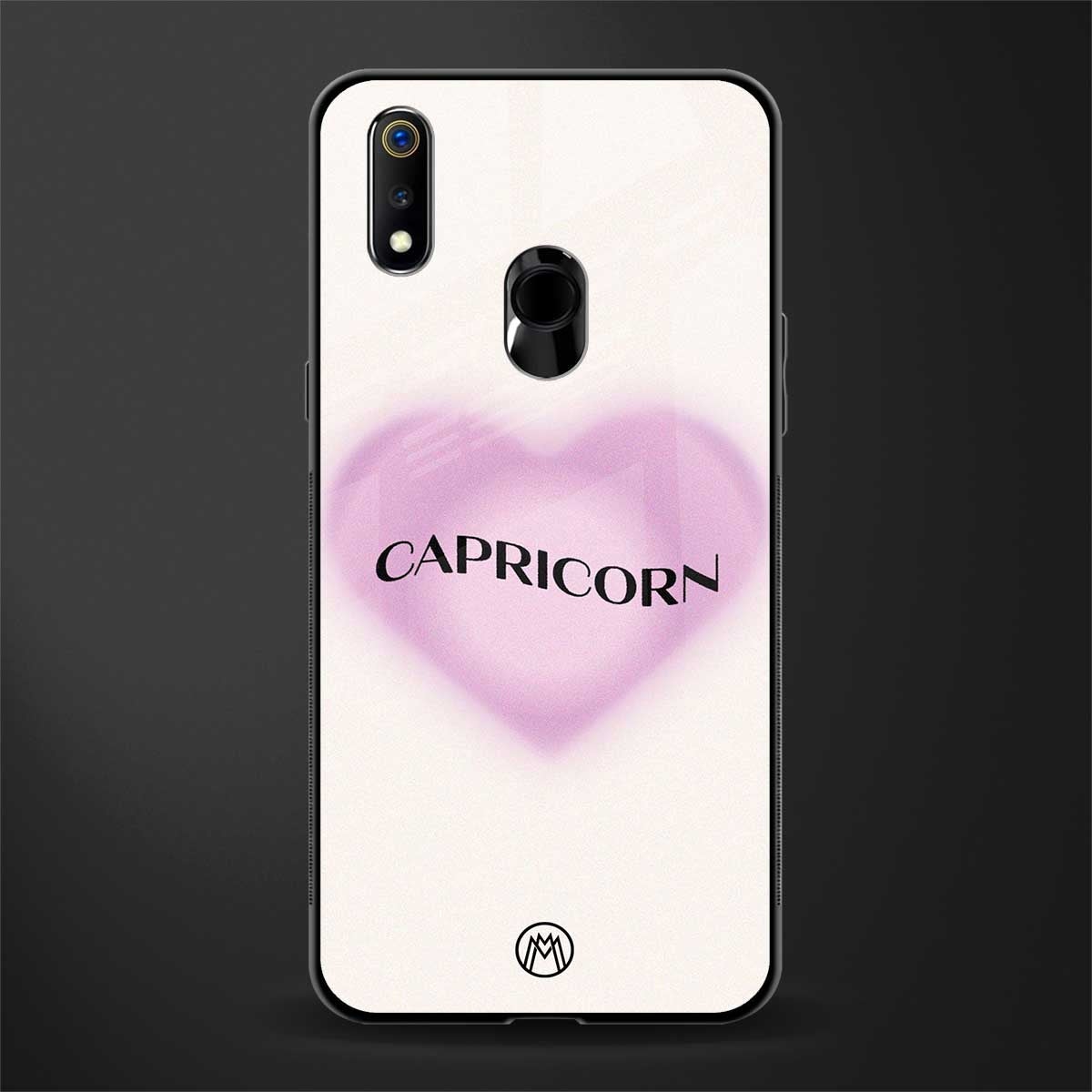capricorn minimalistic glass case for realme 3 pro image