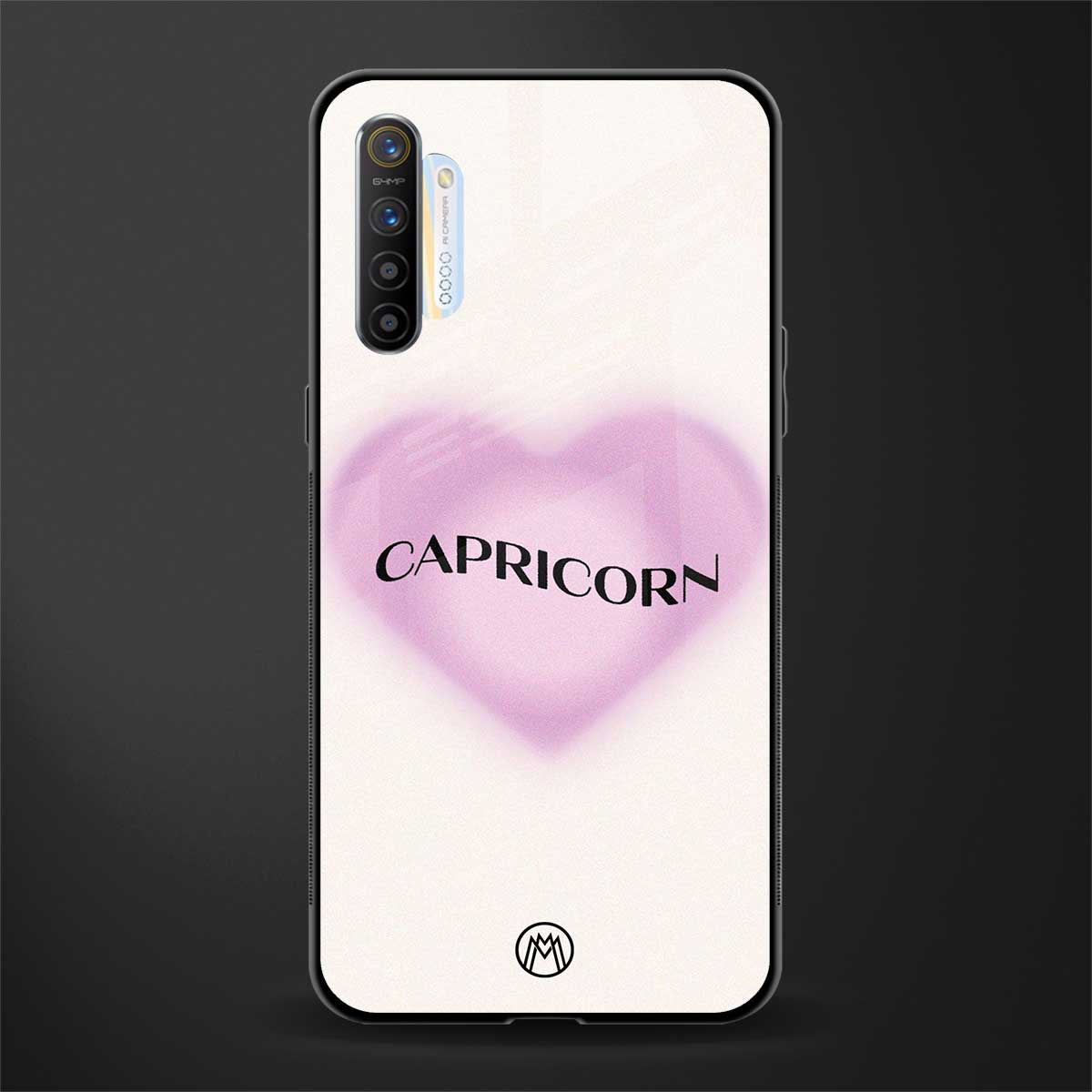 capricorn minimalistic glass case for realme xt image