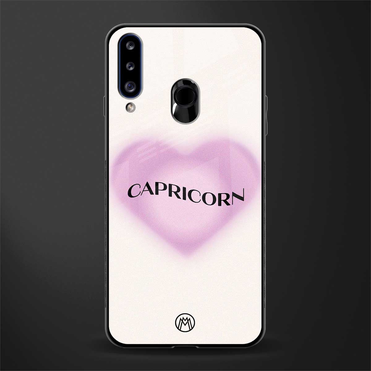 capricorn minimalistic glass case for samsung galaxy a20s image