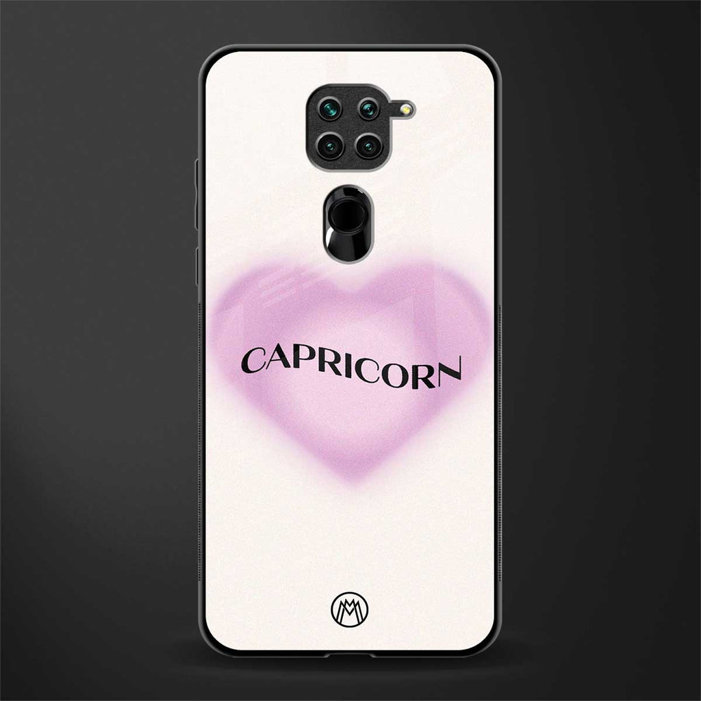 capricorn minimalistic glass case for redmi note 9 image