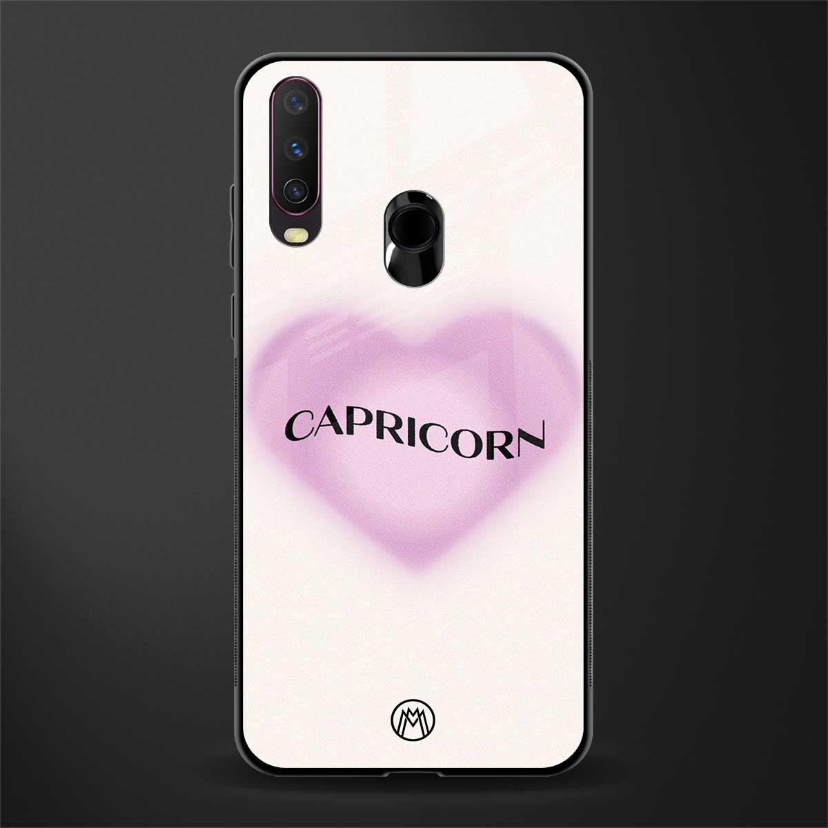 capricorn minimalistic glass case for vivo y12 image