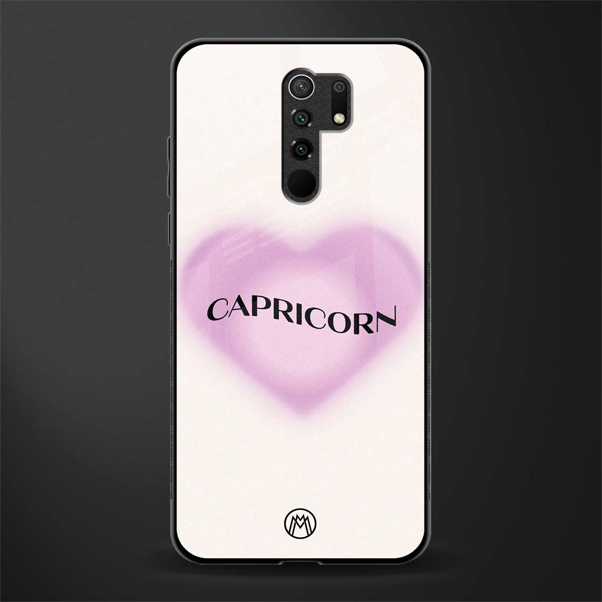 capricorn minimalistic glass case for redmi 9 prime image