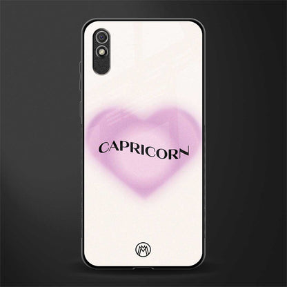 capricorn minimalistic glass case for redmi 9i image