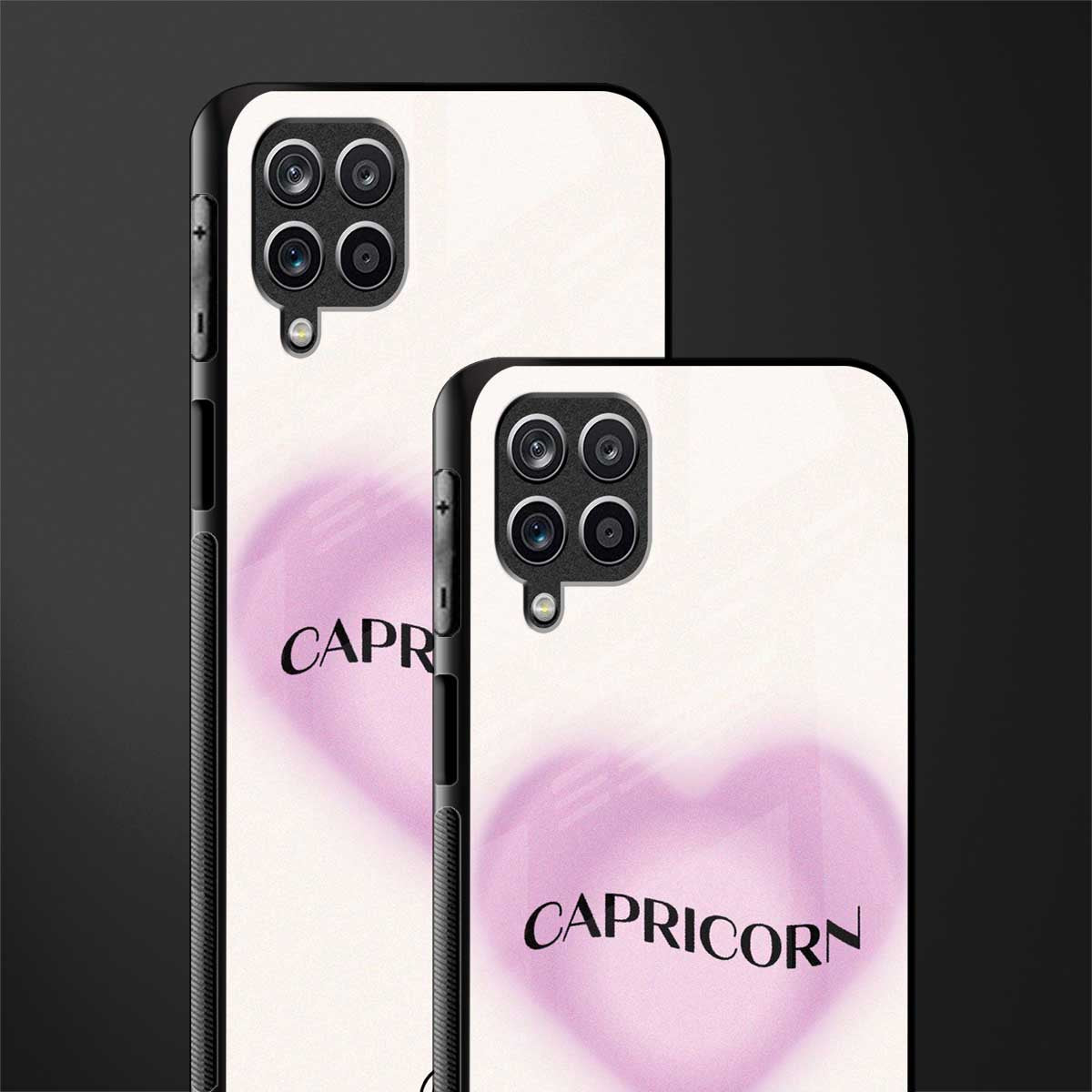 capricorn minimalistic glass case for samsung galaxy a12 image-2
