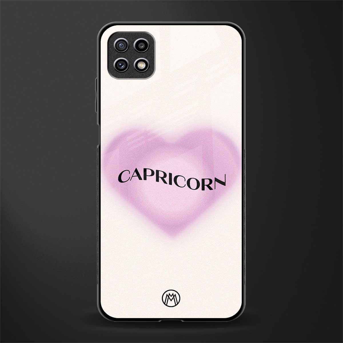 capricorn minimalistic glass case for samsung galaxy a22 5g image