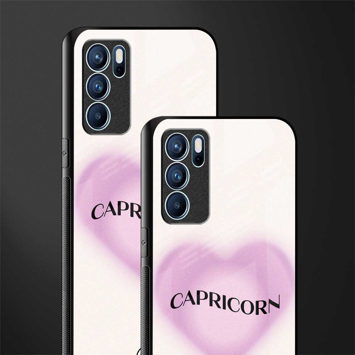 capricorn minimalistic glass case for oppo reno6 5g image-2