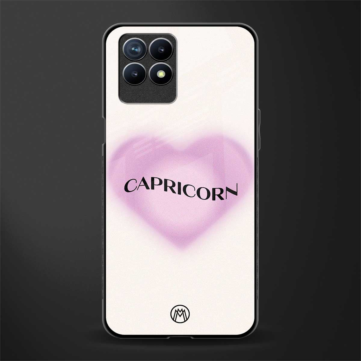 capricorn minimalistic glass case for realme 8i image
