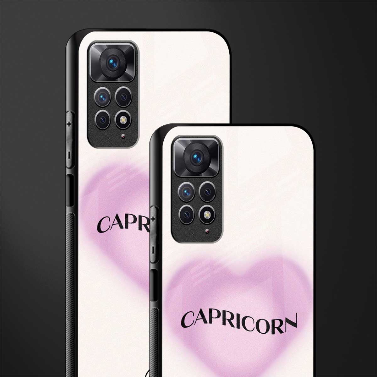 capricorn minimalistic back phone cover | glass case for redmi note 11 pro plus 4g/5g