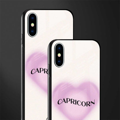 capricorn minimalistic glass case for iphone xs image-2