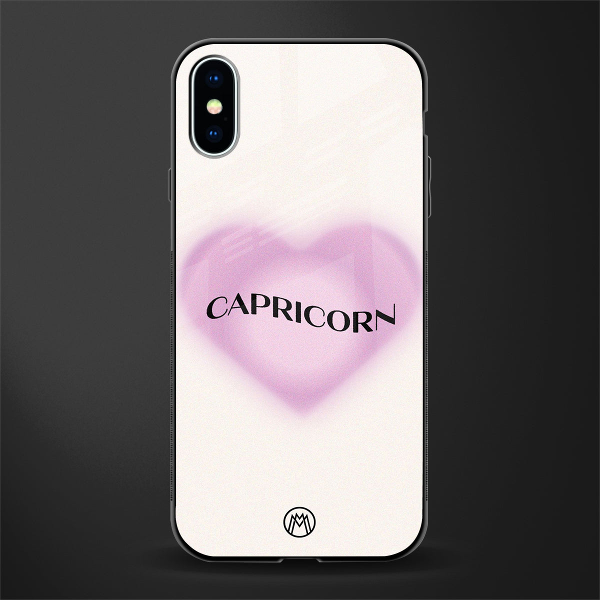 capricorn minimalistic glass case for iphone xs image