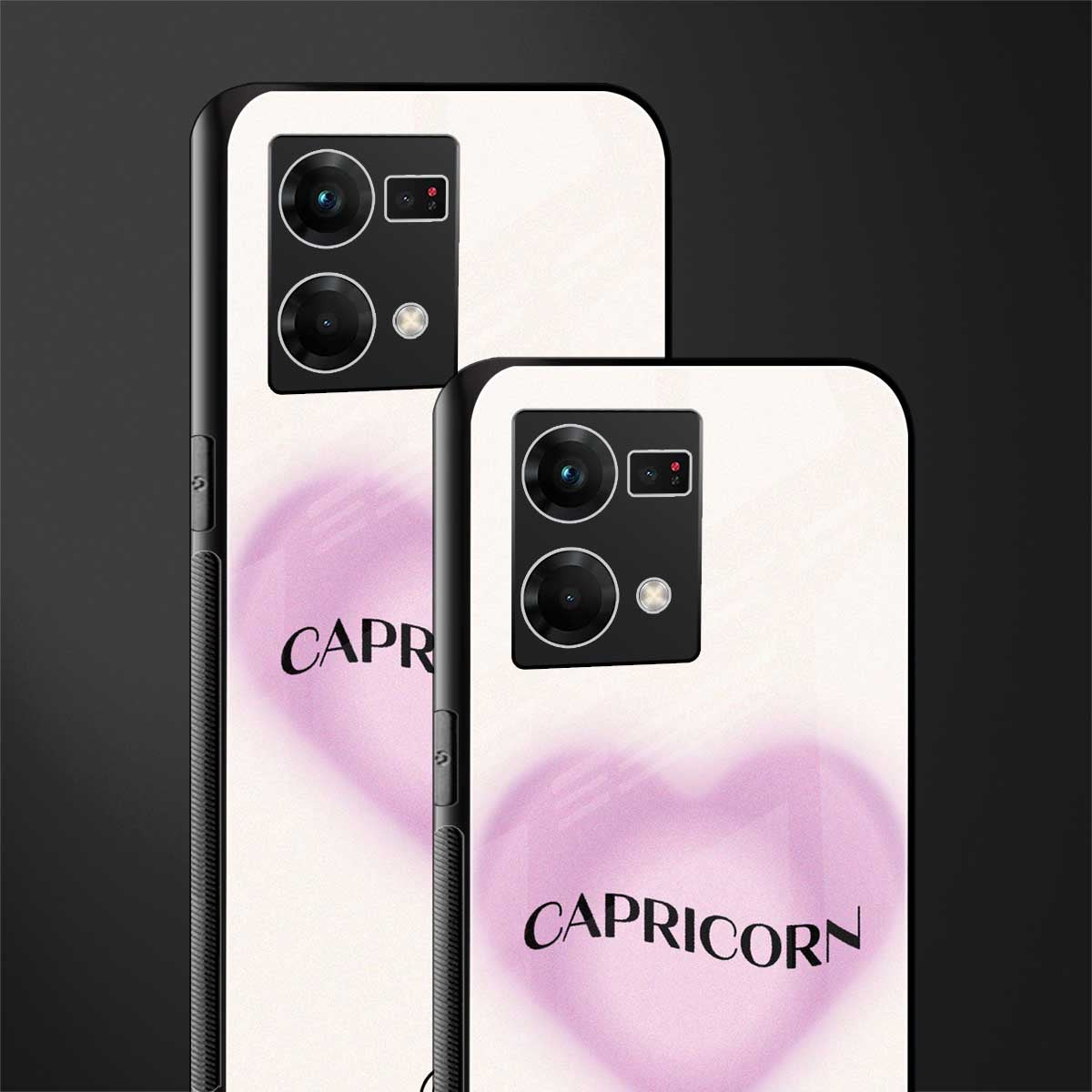 capricorn minimalistic back phone cover | glass case for oppo f21 pro 4g