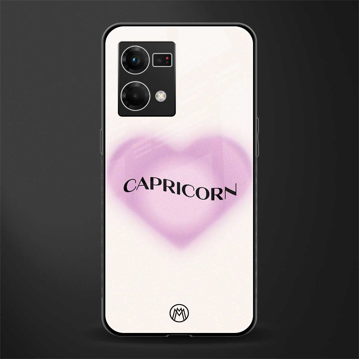capricorn minimalistic back phone cover | glass case for oppo f21 pro 4g