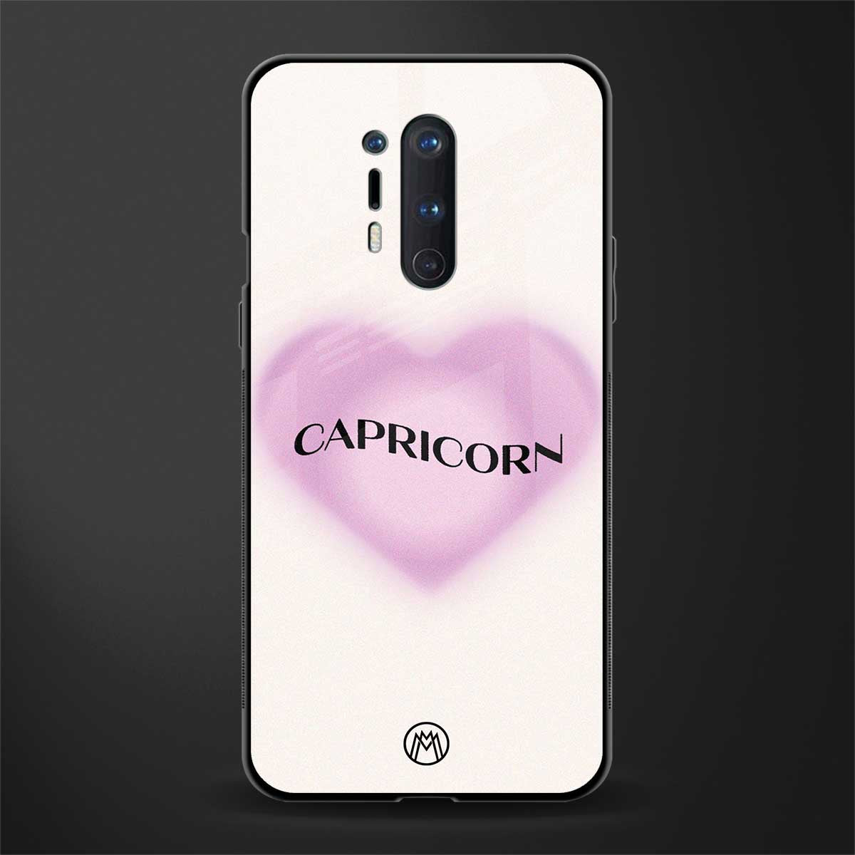 capricorn minimalistic glass case for oneplus 8 pro image