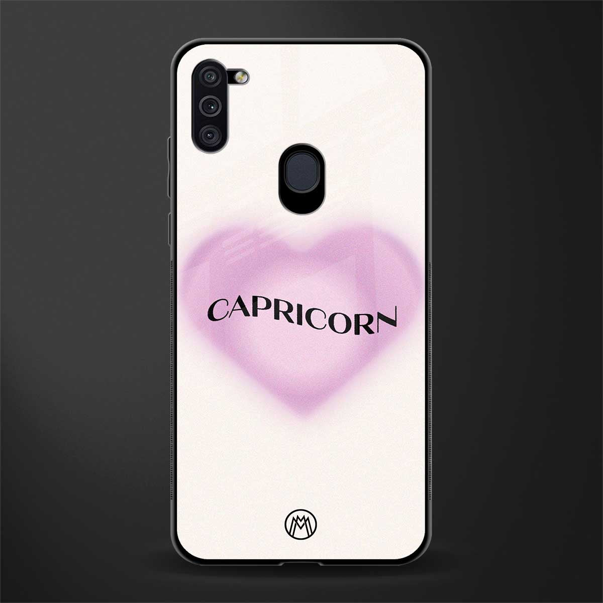 capricorn minimalistic glass case for samsung galaxy m11 image