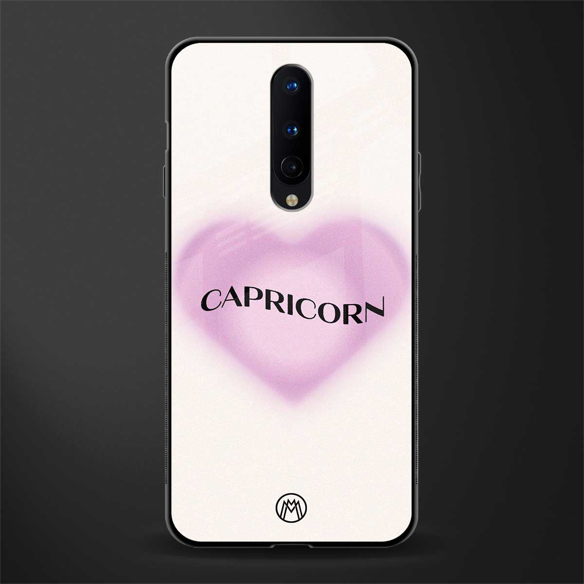 capricorn minimalistic glass case for oneplus 8 image