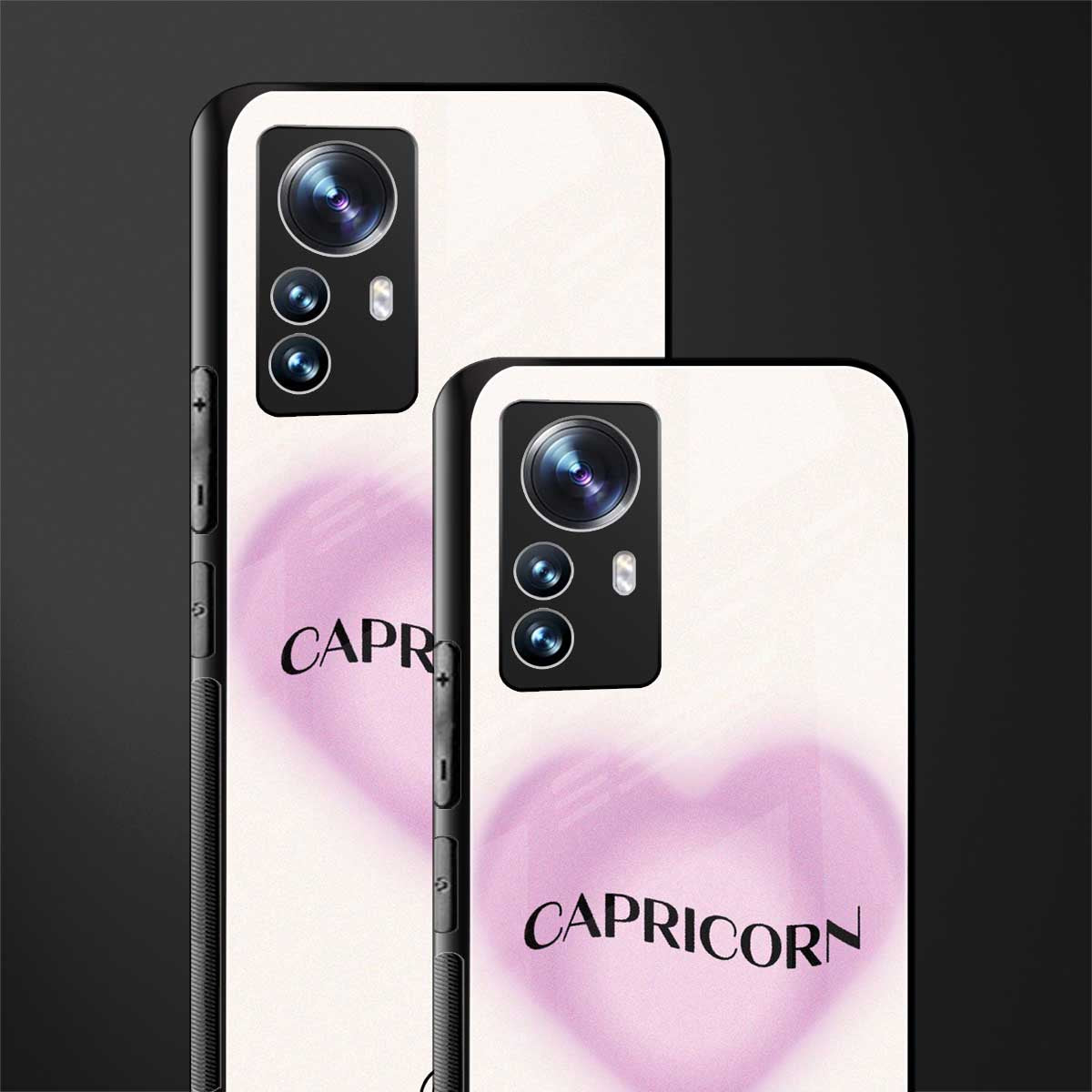 capricorn minimalistic back phone cover | glass case for xiaomi 12 pro