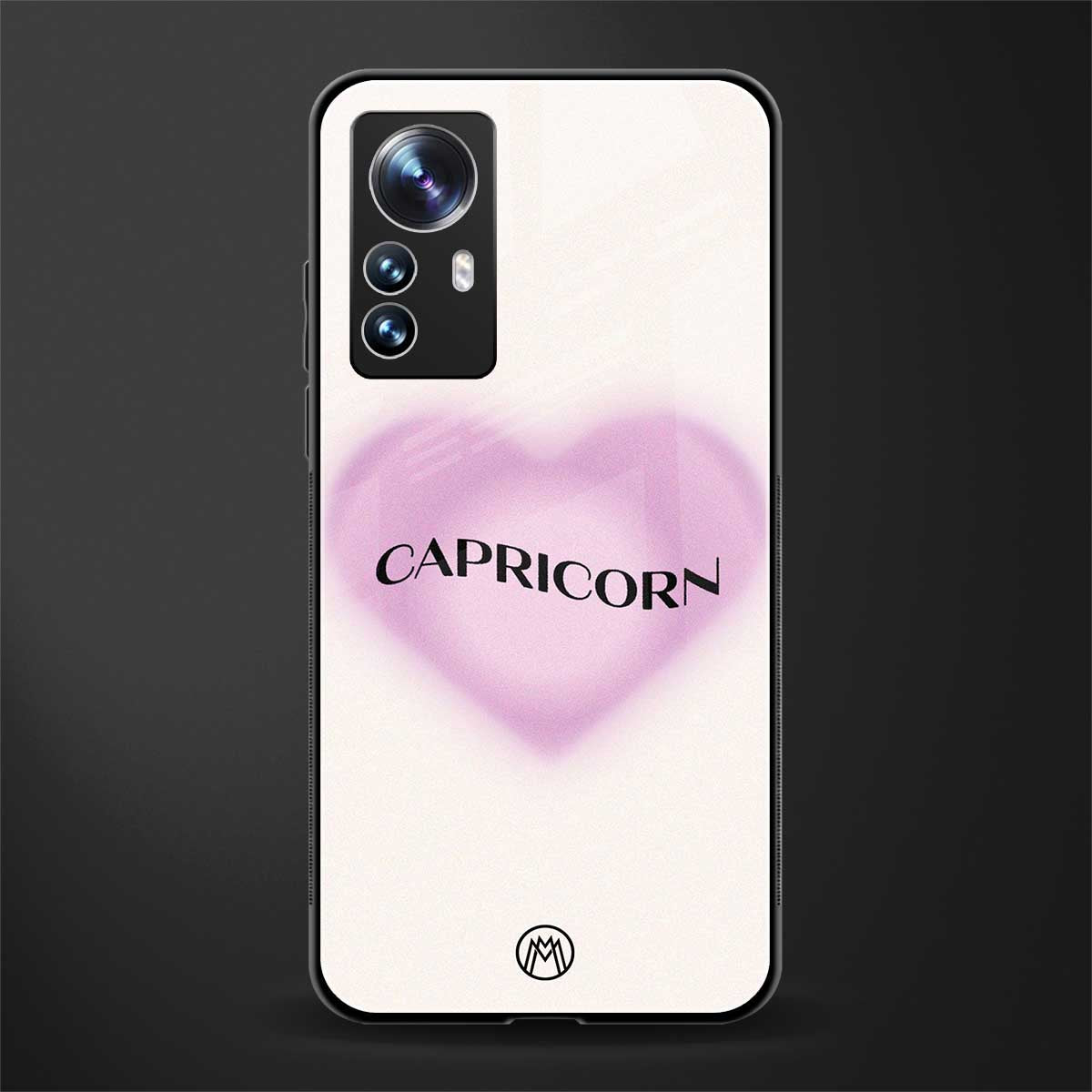 capricorn minimalistic back phone cover | glass case for xiaomi 12 pro
