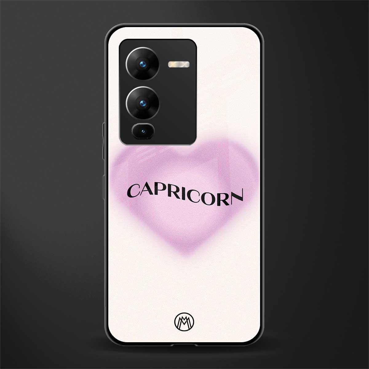 capricorn minimalistic back phone cover | glass case for vivo v25 pro 5g