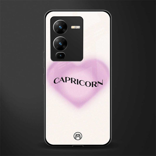 capricorn minimalistic back phone cover | glass case for vivo v25 pro 5g