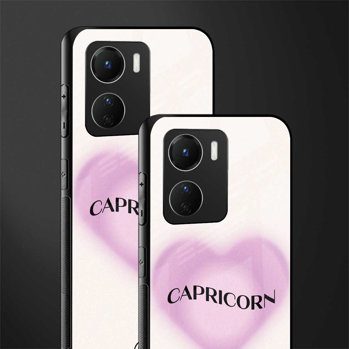 capricorn minimalistic back phone cover | glass case for vivo y16