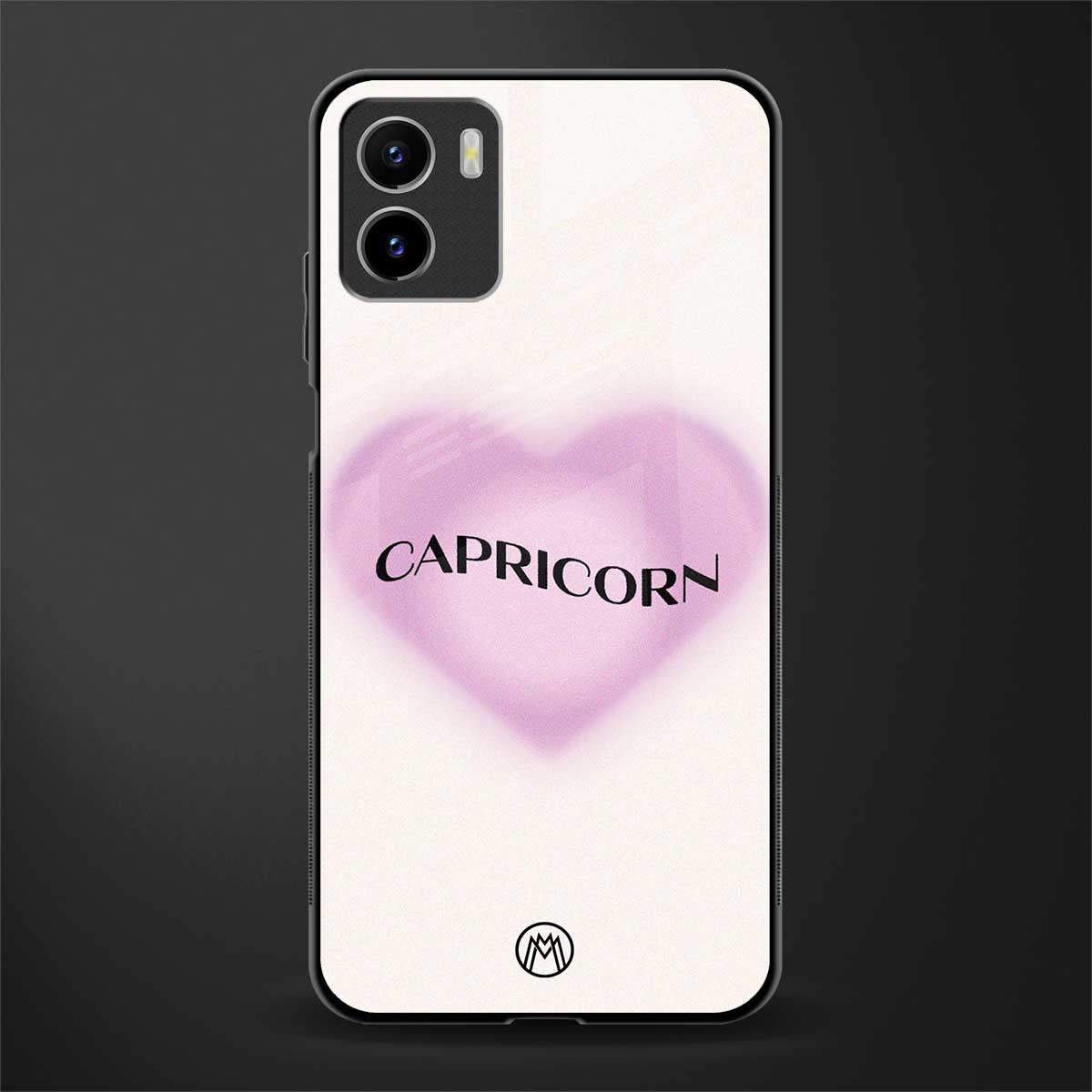 capricorn minimalistic back phone cover | glass case for vivo y72