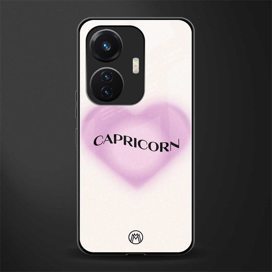capricorn minimalistic back phone cover | glass case for vivo t1 44w 4g